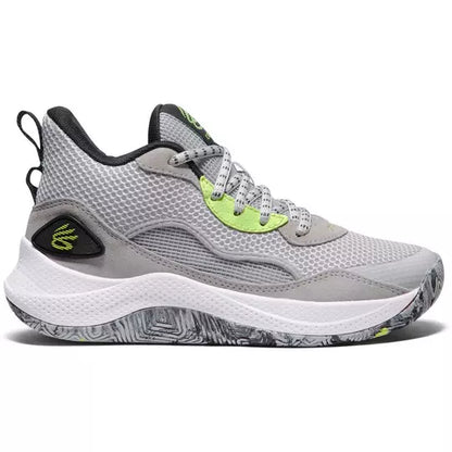 Big Kids' Under Amour Curry 3Z 24 Suede Basketball Shoes "Halo Grey"